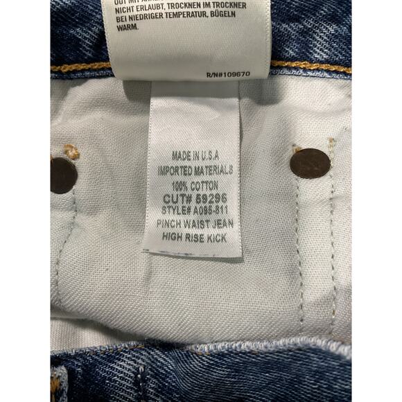 Agolde Blue Pinch Waist High Rise Kick Jeans Size 26 - Picture 6 of 6